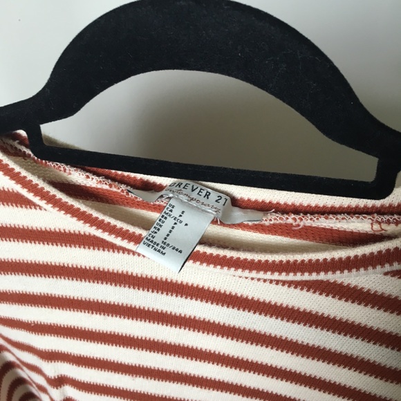 Striped Cream and Orangey Knit Top - Picture 2 of 4